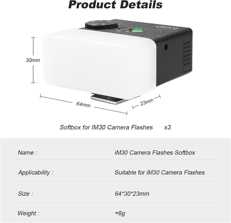 soonpho Flash Diffuser Set Compatible with Godox im30, White Blue Yellow, 3 Pack Photography Light Modifiers ((3-Colorful)) - Image 4